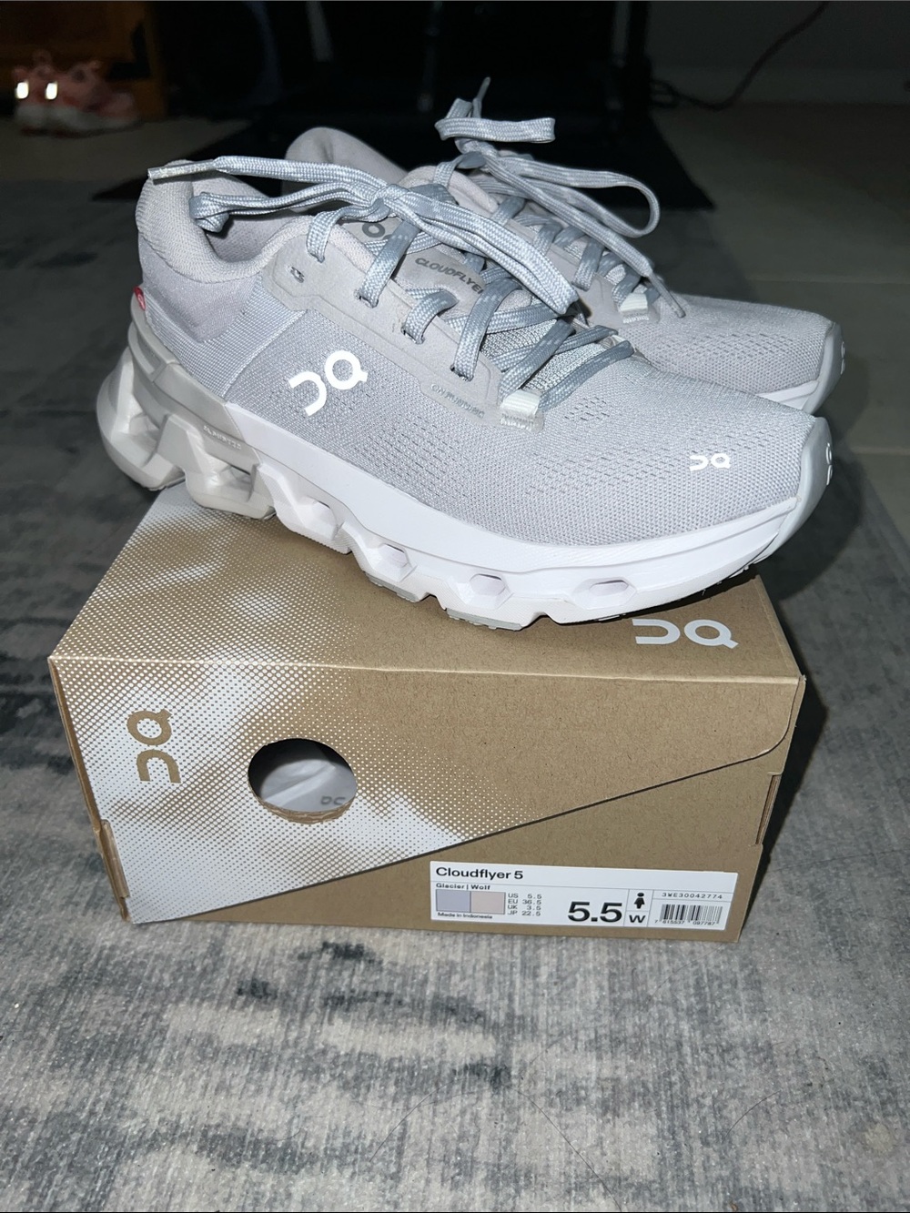 On Running Cloudflyer 5 Sneakers - Light Gray White